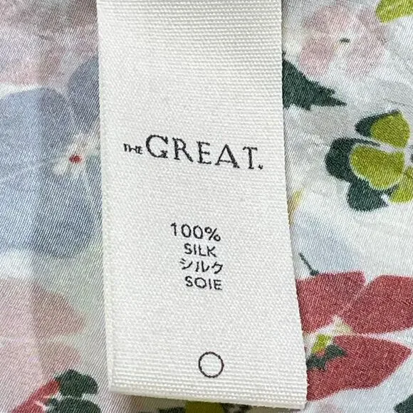 THE GREAT. The Hyacinth Silk Maxi Dress Floating Petals Floral Size 1/S - Picture 7 of 7